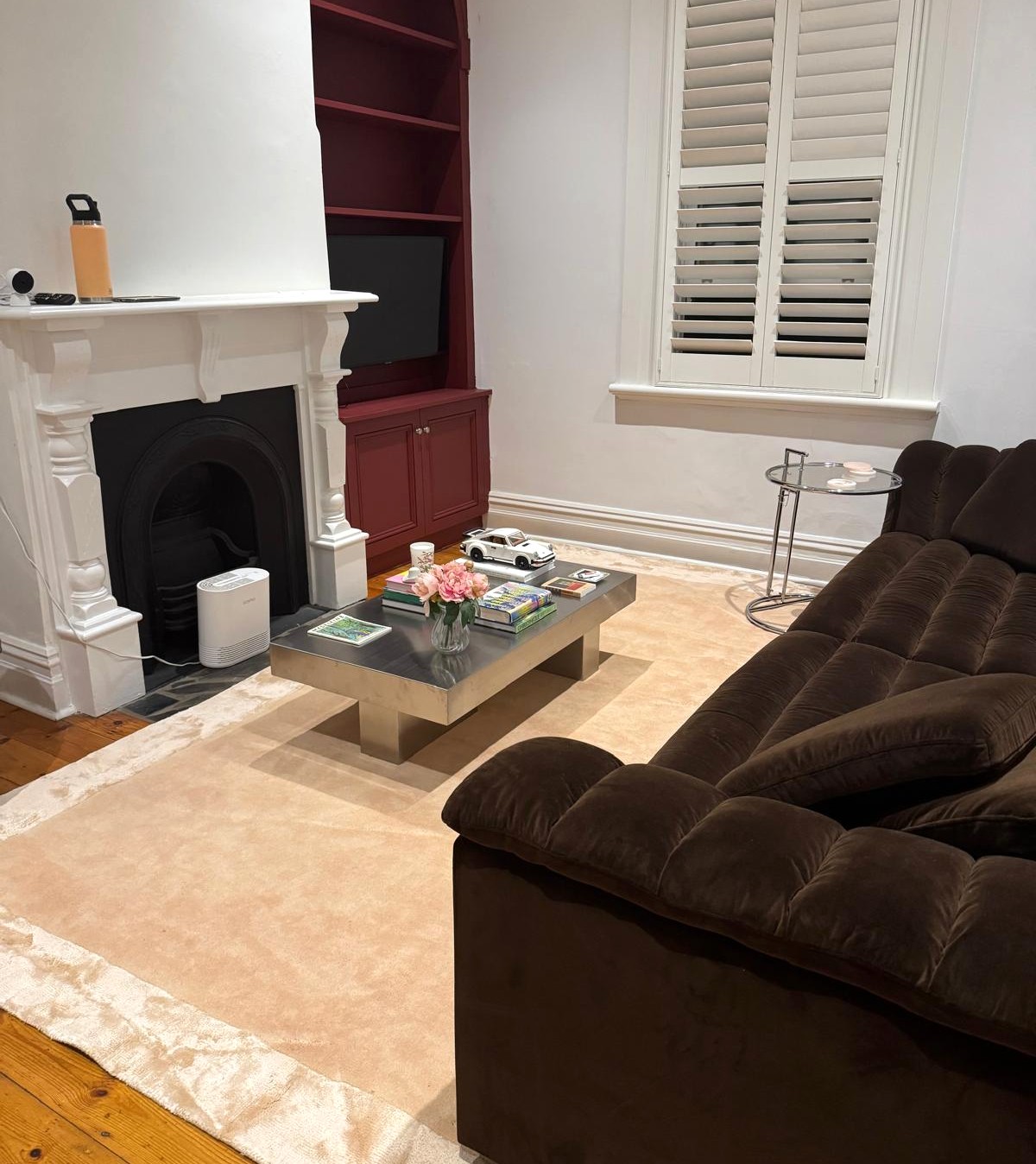 Beige Hand tufted wool and viscose area rug